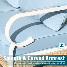 Sophia&William 4 Piece Patio Conversation Set Outdoor Furniture Sofa Set with Swivel Chair