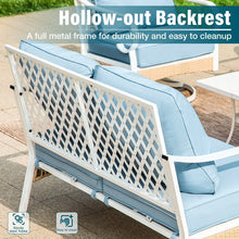 Sophia&William 4 Piece Patio Conversation Set Outdoor Furniture Sofa Set with Swivel Chair
