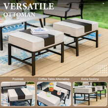 MF Studio 7-Seat Outdoor Patio Furniture Set with Fire Pit Table