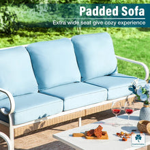 Sophia&William 4 Piece Patio Conversation Set Outdoor Furniture Sofa Set with Swivel Chair