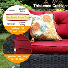 Sophia & William 4-Piece Wicker Patio Conversation Set with Fire Pit Table