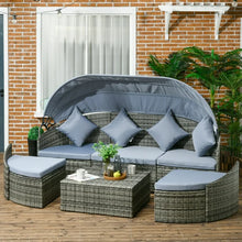 Outsunny Rattan Patio Furniture Set with Chairs Table 4 Piece, Light Gray