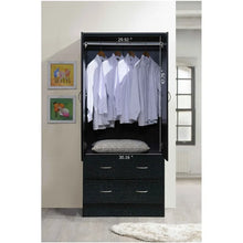 Hodedah 2-Door Armoire with 2-Drawers and Clothing Rod