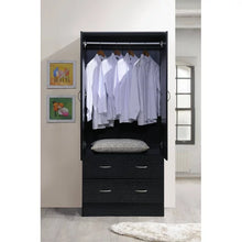 Hodedah 2-Door Armoire with 2-Drawers and Clothing Rod