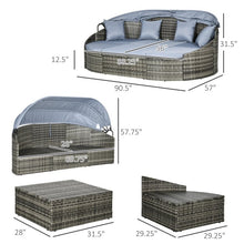Outsunny Rattan Patio Furniture Set with Chairs Table 4 Piece, Light Gray