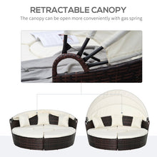 Outsunny Rattan Patio Furniture Set with Adjustable Canopy 4 Piece Beige