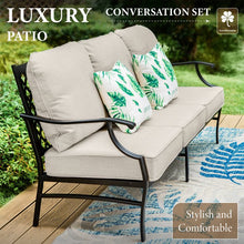MF Studio 7-Seat Outdoor Patio Furniture Set with Fire Pit Table