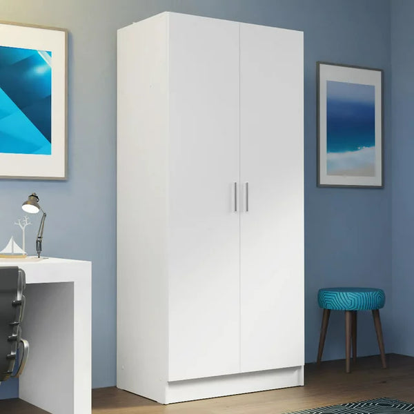 Madesa Two Door Wardrobe Storage Cabinet, Wood Armoire
