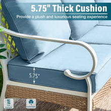 Sophia&William 4 Piece Patio Conversation Set Outdoor Furniture Sofa Set with Swivel Chair