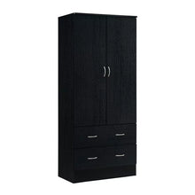 Hodedah 2-Door Armoire with 2-Drawers and Clothing Rod