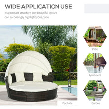 Outsunny Rattan Patio Furniture Set with Adjustable Canopy 4 Piece Beige