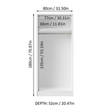 Madesa Two Door Wardrobe Storage Cabinet, Wood Armoire