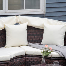 Outsunny Rattan Patio Furniture Set with Adjustable Canopy 4 Piece Beige