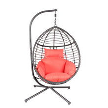 OVERDRIVE Lovely Swing Egg Chair with Stand, High-Quality Modern Design, 37.4x37.4x76.77 (Red)