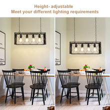 DingLiLighting 4-Light Farmhouse Industrial Kitchen Island Pendant Light, Black Ceiling Light, Metal Chandelier for Dinning Room, Modern, E26 Bulb Included