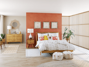 Desert Fields Sonoma 6-Drawer Solid Wood Dresser, Caramel