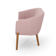 Noble House Nickolas Mid Century Fabric Upholstered Loveseat, Light Blush