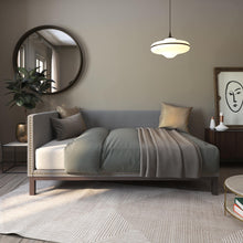 Bellamy Studios Mid Century Upholstered Modern Daybed, Full Size, Gray Linen