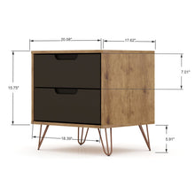 Manhattan Comfort Rockefeller 3 Drawer Dresser and 2 Drawer Nightstand