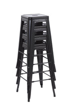 Howard 30inch Stackable Metal Barstool, Set of 4, Black Color, Backless Style, Full Assembled Stools
