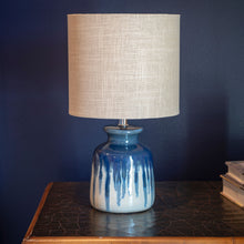 Better Homes & Gardens Ceramic Table Lamp, Ombre Blue Drip Glaze Finish