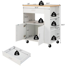 Costway Kitchen Island Cart Rolling Storage Cabinet w/ Drawer & Spice Rack Shelf White