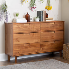 Desert Fields Sonoma 6-Drawer Solid Wood Dresser, Caramel