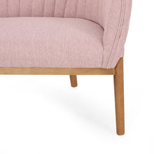 Noble House Nickolas Mid Century Fabric Upholstered Loveseat, Light Blush