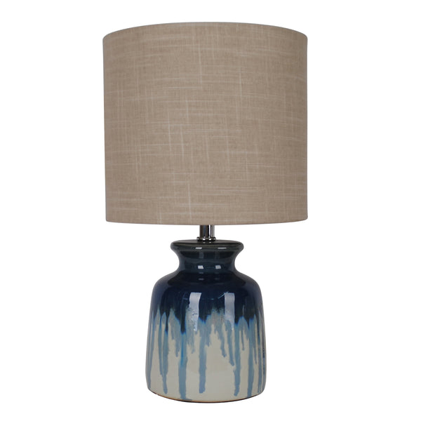 Better Homes & Gardens Ceramic Table Lamp, Ombre Blue Drip Glaze Finish