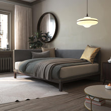 Bellamy Studios Mid Century Upholstered Modern Daybed, Full Size, Gray Linen