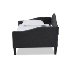 Baxton Studio Milligan Modern and Contemporary Charcoal Fabric Upholstered and Dark Brown Finished Wood, Twin Size Daybed