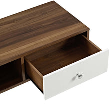 Modway Transmit 55” TV Stand in Walnut White
