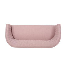 Noble House Nickolas Mid Century Fabric Upholstered Loveseat, Light Blush