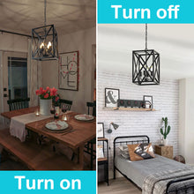 Depuley 4-Light Pendant Lighting, Adjustable Farmhouse Pendant Light Fixtures, Ceiling Hanging Lantern Chandelier E26 Base Black Painted