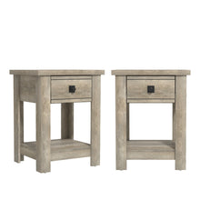 Addison Farmhouse 1 Drawer Nightstand, Set of 2, Driftwood Gray