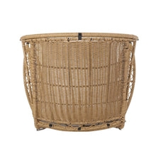 Maurice Outdoor Wicker Standing Basket Chair with Cushion, Light Brown, Beige