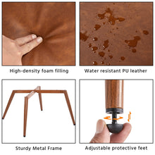Alden Design Mid-Century Modern Faux Leather Wingback Accent Chair, Set of 2, Brown
