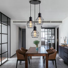 Black Pendant Light Fixtures, Kitchen Light Fixtures, SINGES Edison Metal Caged Vintage Hanging Pendant Fixture for Kitchen Dining Room Bar Hotel, E27 Base