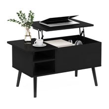 Furinno Jensen Lift Top Coffee Table With Wooden Leg, Americano