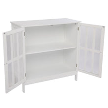Ktaxon Storage Sideboard Buffet, Wooden Console Storage Cabinet with Transparent Doors,White