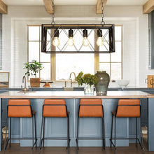 DingLiLighting 4-Light Farmhouse Industrial Kitchen Island Pendant Light, Black Ceiling Light, Metal Chandelier for Dinning Room, Modern, E26 Bulb Included