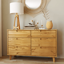 Desert Fields Sonoma 6-Drawer Solid Wood Dresser, Caramel