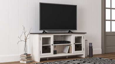 Signature Design by Ashley Dorrinson Farmhouse TV Stand with Fireplace Option, Fits TVs up to 58