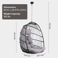Radiata Foldable Wicker Rattan Hanging Egg Chair with Stand