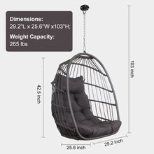 Radiata Foldable Wicker Rattan Hanging Egg Chair with Stand