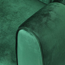 Noble House Hildred Velvet Channel Stitch Sofa, Emerald, Dark Brown