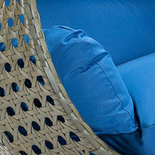 LeisureMod Beige 2 Person Hanging Double Swing/ Rattan Egg Chair