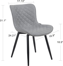 Kidol & Shellder Dining Chairs Set of 2 Black Living Room Chairs PU Upholstered Desk Chair,Loads Up to 300lbs,3 Mins Quick Assembly