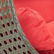 LeisureMod Beige 2 Person Hanging Double Swing/ Rattan Egg Chair