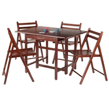 Winsome Wood Taylor 5-Pc Drop Leaf Dining Table with 4 Foldable Chairs, Walnut